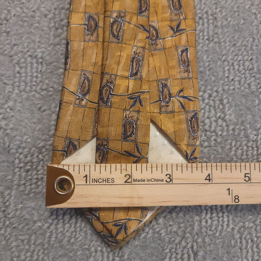 Stafford Executive Neck Tie 100% Silk  Yellow Geometric Abstract - Picture 5 of 6